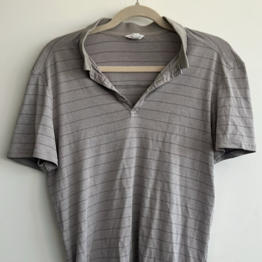 Calvin Klein Men's Smooth Cotton Striped Polo Shirt, Size M